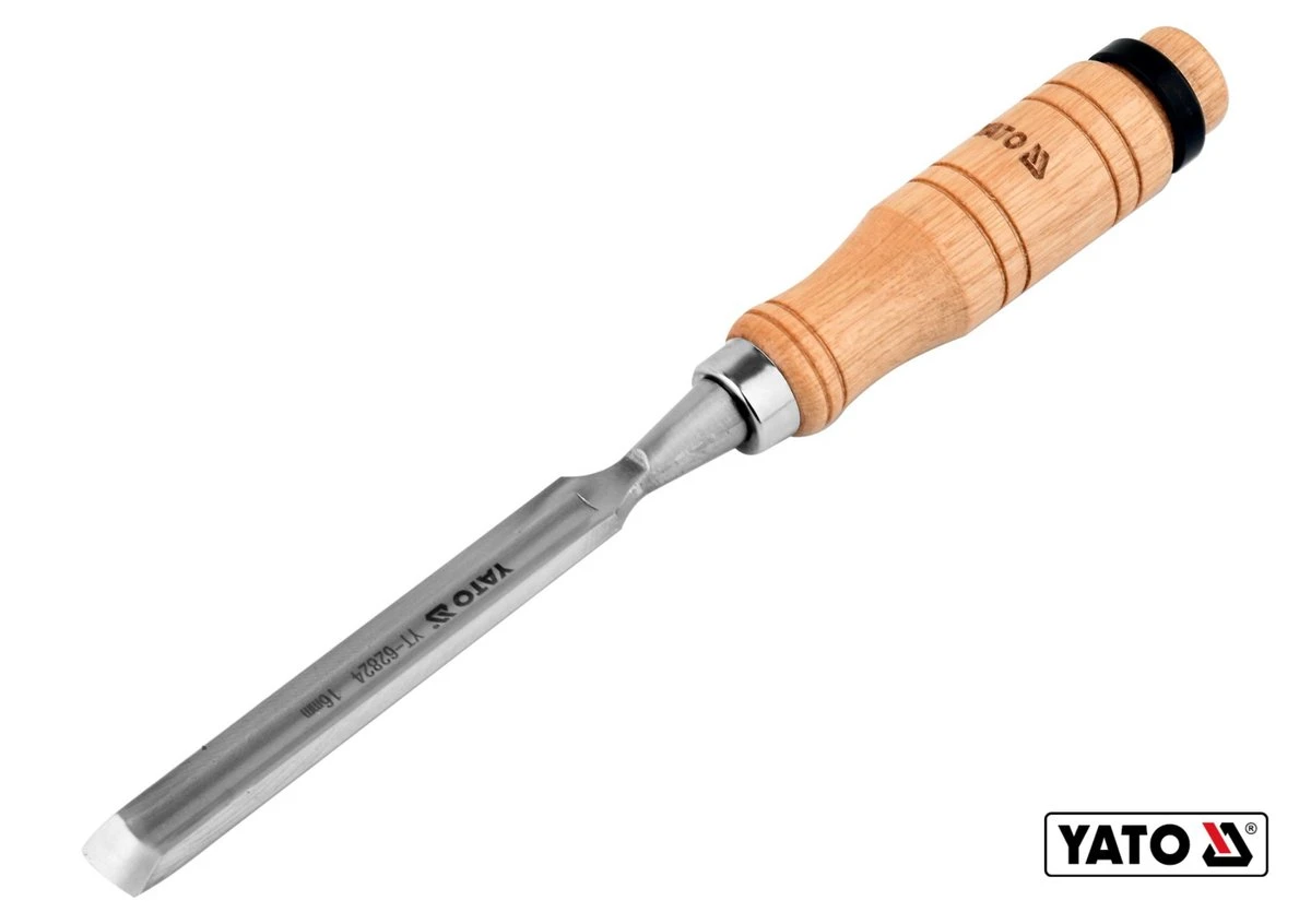 YATO Стамеска напівкругла YATO : b= 16 мм, клинок- 125 мм, дерев'яна ручка- 112 мм  | YT-62824