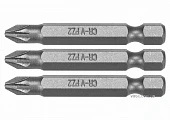 STHOR Насадка викруткова : Pozidriv PZ2 x 50 мм, HEX 1/4", Cr-V, 3 шт (DW) | 65476