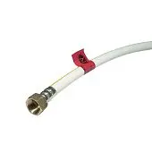 Шланг газовий, ПВХ, білий, мет.гайка L=1500мм, 1/2 внутр./внутр. Україна | 77-754