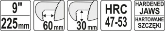 YATO Ключ до труб тип "Німецький" YATO з розвод. губок- 60 мм, глиб.- 30 мм, L = 225 мм (9")  | YT-2