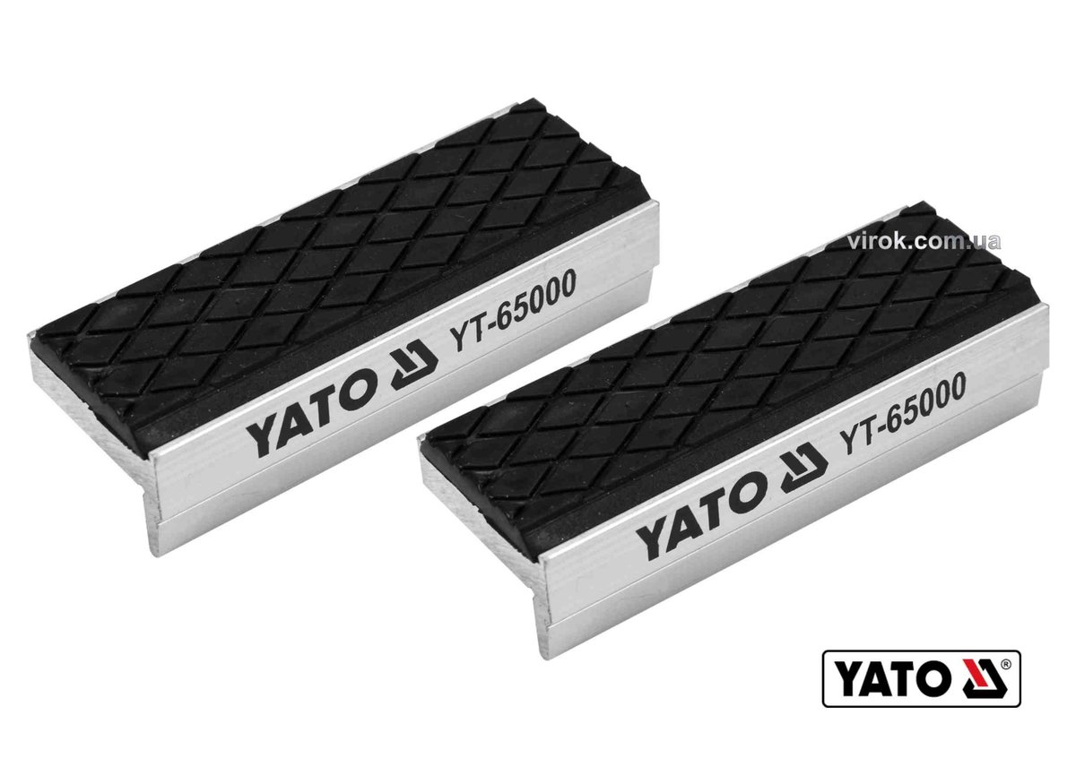 YATO Губки змінні до лещат м'які YATO: 75 х 30 х 10 мм, алюмінієві з гумою  | YT-65000