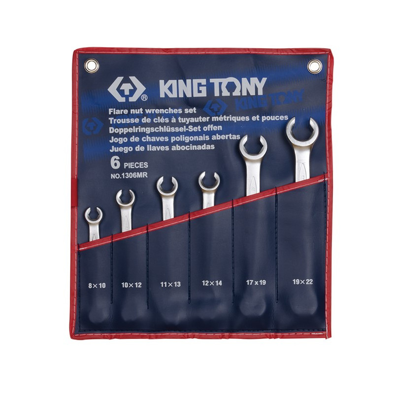 KING TONY Набор ключей разрезные 6шт. 8-22 мм | 1306MR