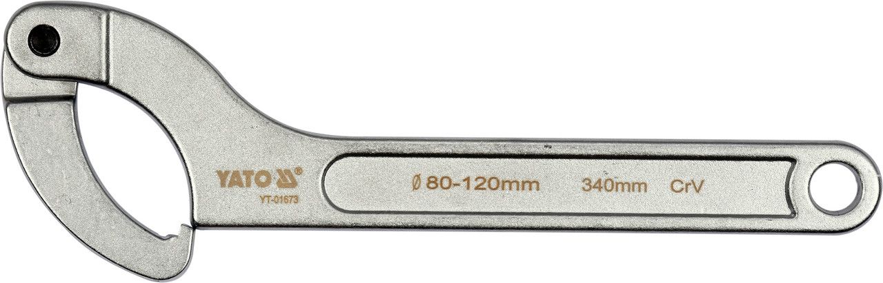 YATO Ключ гаковий з носиком на шарнірі в діапаз. M= 80-120 мм, Хр-Ванад., L= 340 мм
