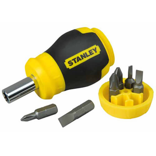 STANLEY 0-66-357 Отвертка + 6 насадок укороченная Multibit Stubby"