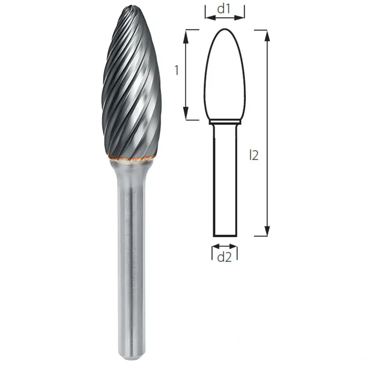 Борфреза факеловидная (поконковая) PROFITOOL - 12х32х77x6 мм (H12326-3INOX)