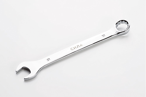 Ключ рожково-накидной полированный CrV 21мм СИЛА