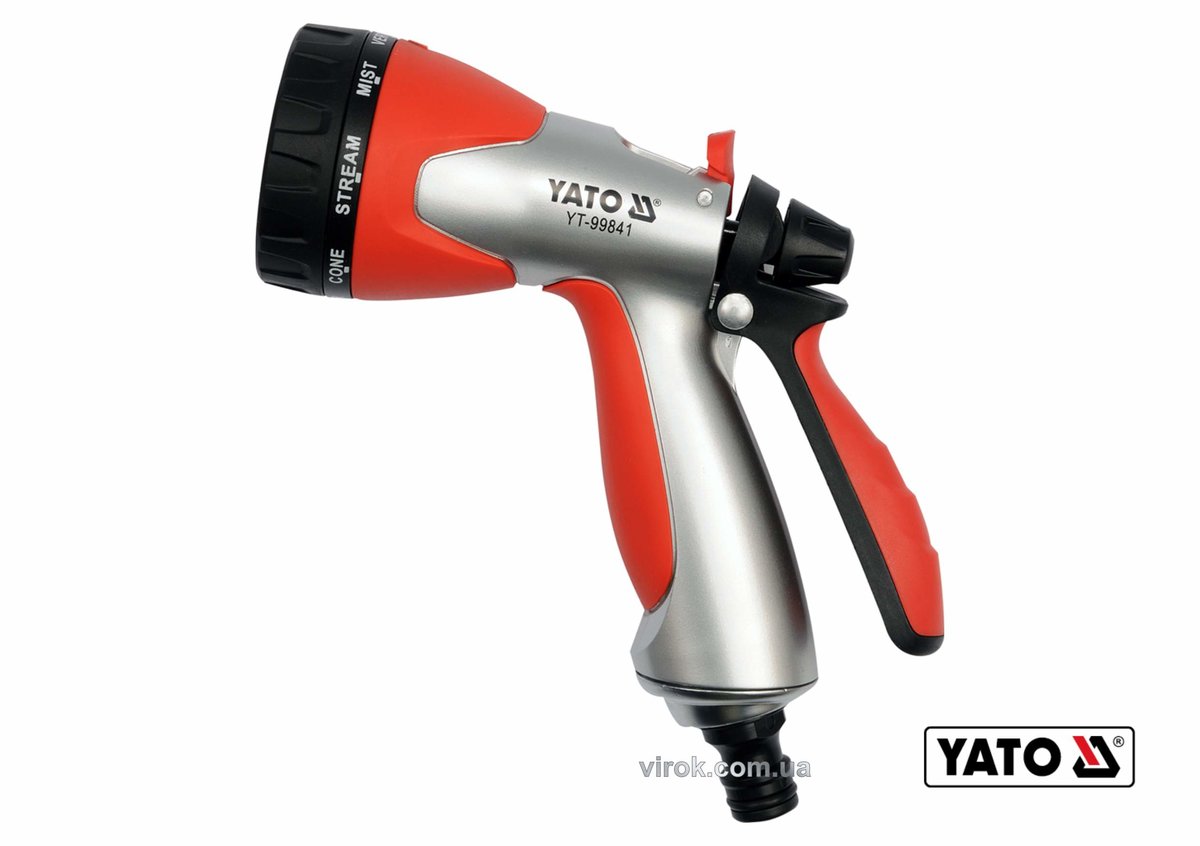 YATO Зрошувач-пістолет 8-режимний YATO до шлангу 1/2", ABS-пластик  | YT-99841
