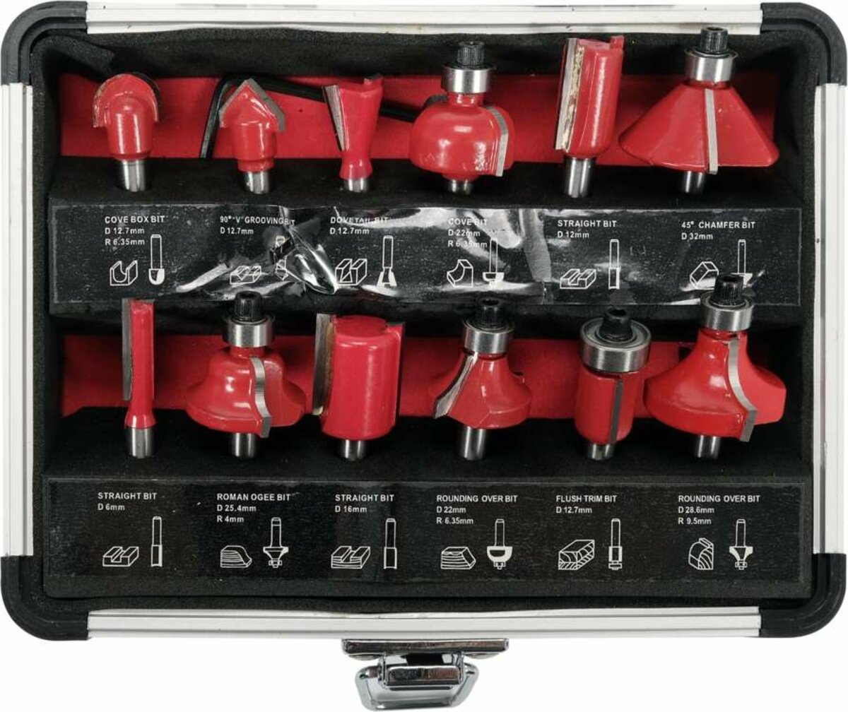 YATO Фрези по дереву YATO зі шпинделем Ø 6 мм, Ø= 6-32 мм, 12 шт  | YT-68006