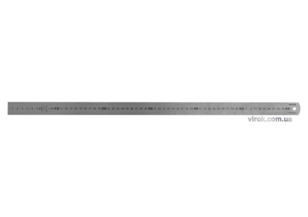 YATO Лінійка з нержавіючої сталі YATO : L= 600 x 28 мм, двостороння шкала, таблиці перетворення  | Y