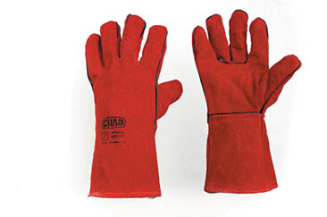 Перчатки краги сварщика р10,5 (длина 35см) (красные) СИЛА