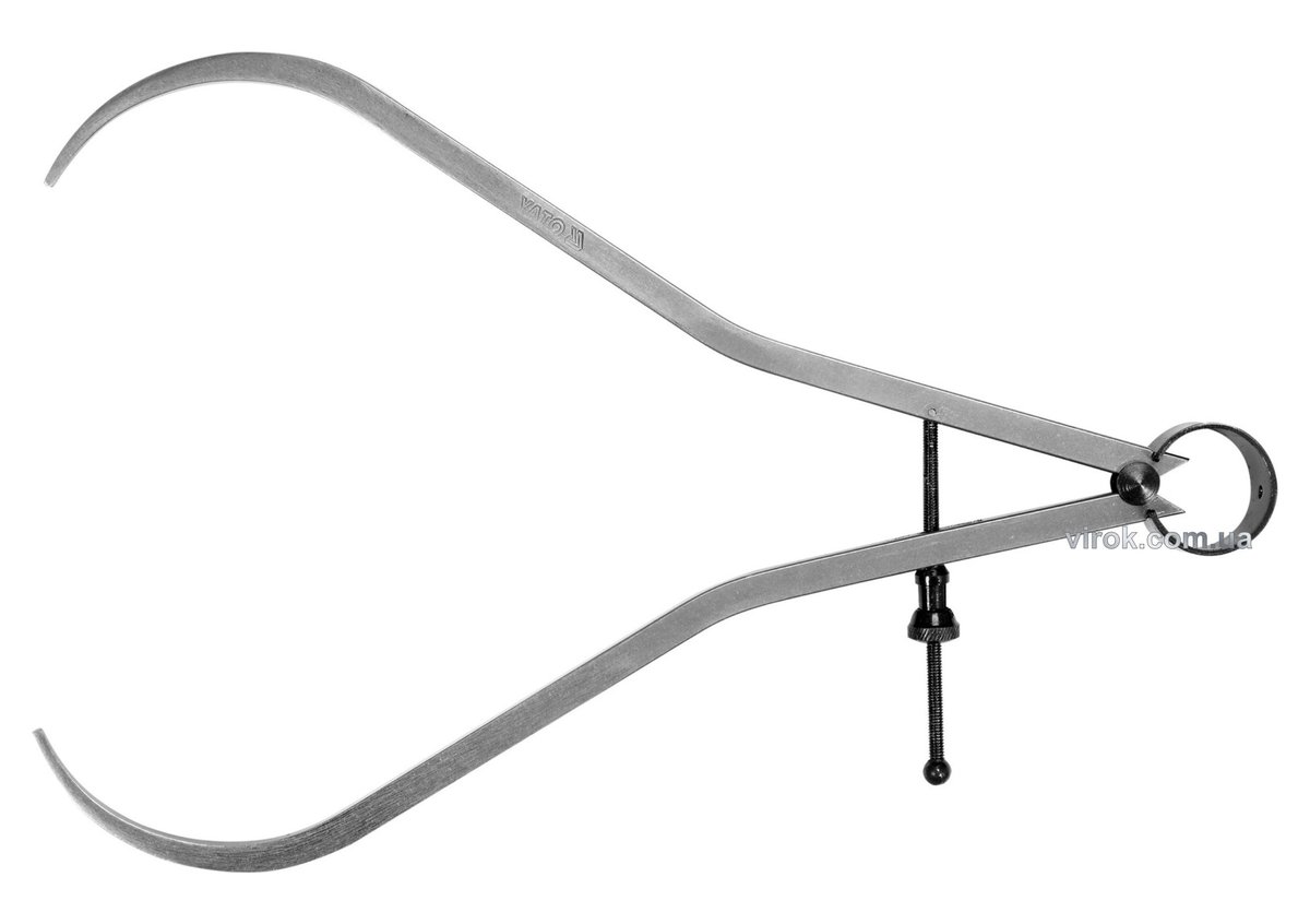 YATO Кронциркуль для зовнішніх вимірів YATO : l= 250 мм, з гвинтовим фіксатором і на пружині  | YT-7
