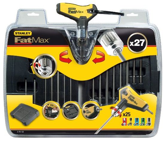 STANLEY 0-79-153 Отвертка + 25 насадок FatMax реверсивная с Т-образной ручкой в кейсе