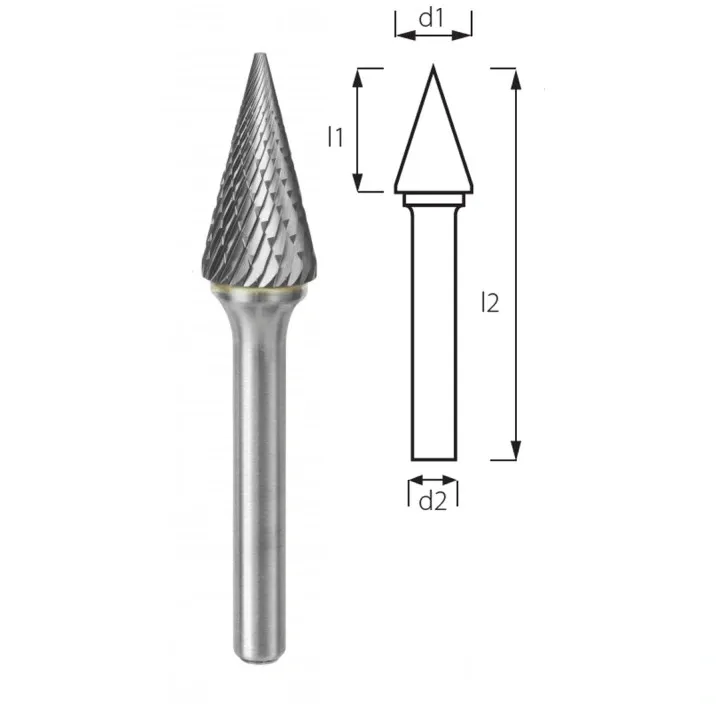 Борфреза коническая заостренная PROFITOOL - 6х20х50x6 мм (M06206-6)