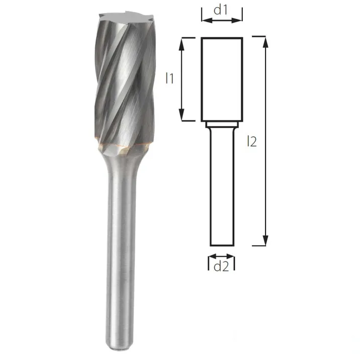 Борфреза цилиндрическая без торцевых зубцов PROFITOOL - 8х20х64х6 мм (A08206-3)