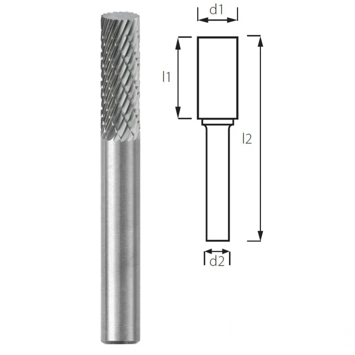 Борфреза цилиндрическая без торцевых зубцов PROFITOOL - 6х18х50х6 мм (A06186-6)