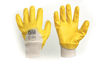 Перчатки с нитриловым покрытием р10 (желтые) МАСТЕР СИЛА