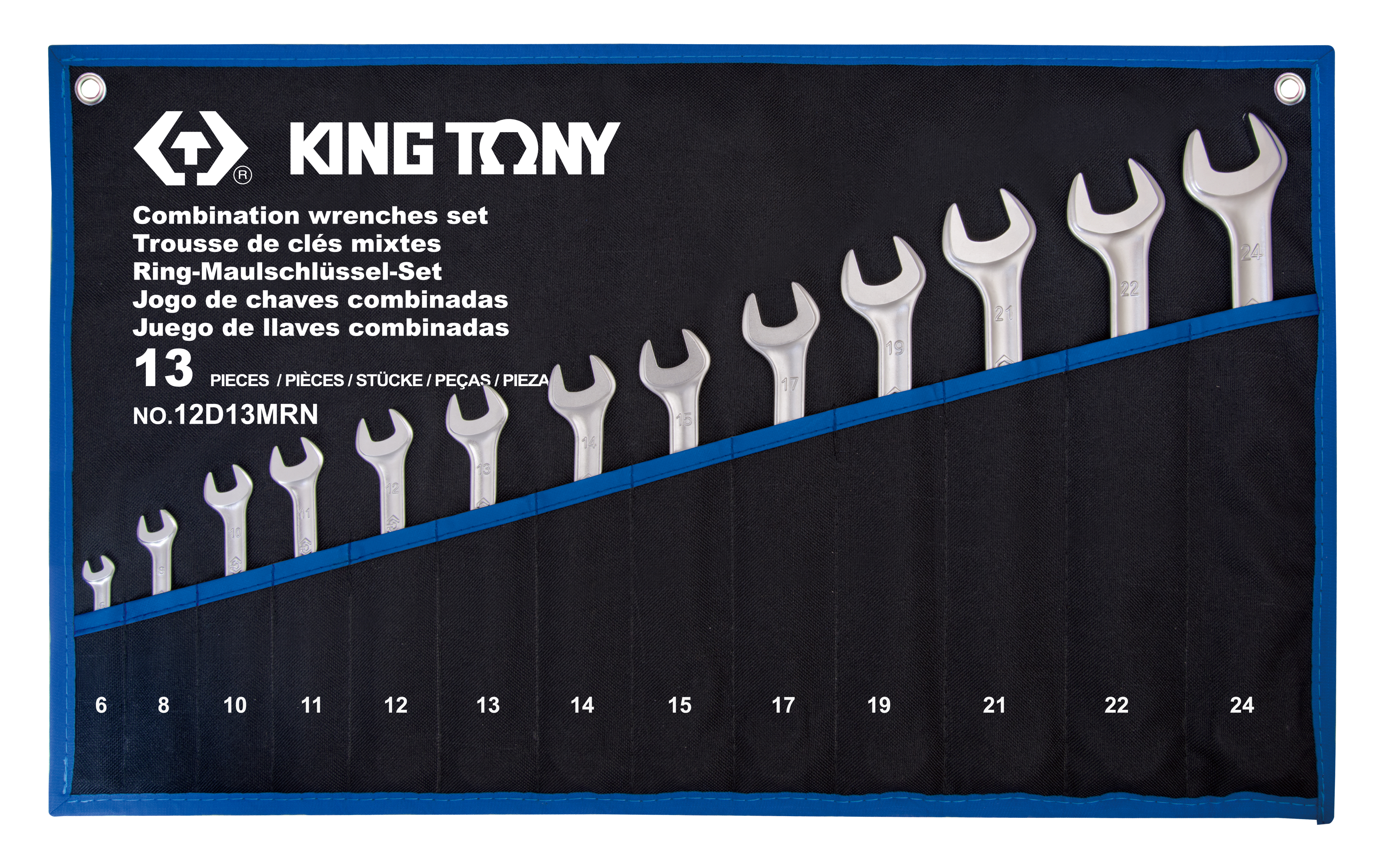 KING TONY Набор ключей комби 13шт. (6-24 мм) супер-легкие TREOTON | 12D13MRN