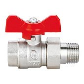 Кран латунний шаровий з американкою 2*2 різьба В/З ручка Double-lin | 78-092