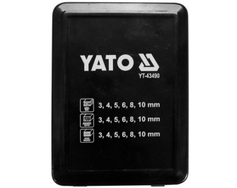 YATO Свердла по металу, бетону, дереву YATO, Ø= 3- 10 мм, 18 шт.  | YT-43490