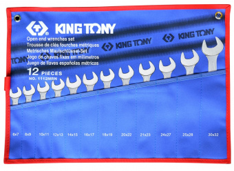 KING TONY Набор ключей рожковых 12 штук (6-32 мм) | 1112MRN