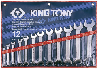 KING TONY Набор ключей рожковых 12шт. 1/4-1-1/4 | 1112SR