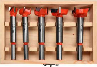 YATO Набір свердл-фрез по дереву YATO : Ø= 15-35 мм, зі шпинделями Ø= 8, 10 мм, у футлярі, 5 шт.  | 