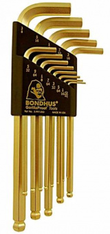 BONDHUS Набор ключей шестигранных 15 шт., 1.27-10,0 мм, сферич, удлиненные