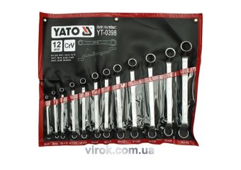 YATO Ключі гнуто - накидні YATO : CrV, М= 6х7-30х32 мм, Набір 12шт.  | YT-0398