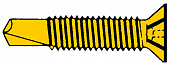 Шуруп желтый со сверлом по металлу с метрической резьбой c насечками 4,0х16