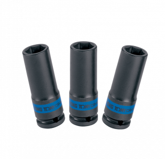 KING TONY Набор головок ударных 1/2" 3 ед. 6-ти гранные,длинные, 17,19,21мм в блистере | P4405MP1