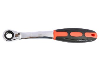 YATO Ключ накидний, вигнутий з тріщаткою YATO: М8, HRC 42-48, Cr-V, з прогумов. ергономічною ручкою 