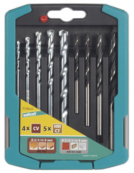 Wolfcraft комбинированный набор сверл  // 7116000