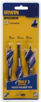 IRWIN Набор свёрл по дереву Blue Groove 6X, 3шт.коротких : /16/20/25 мм, | IW4041003