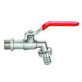 Кран латунний шаровий для поливу зовнішня різьба 3/4 ручка Double-lin | 78-041