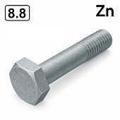 Болт DIN 931 M6x45 8,8 цинк платковий