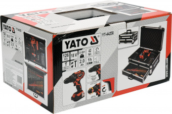 YATO Набор шуроповерт-дрель + свердла 126 предметов YATO YT-44250