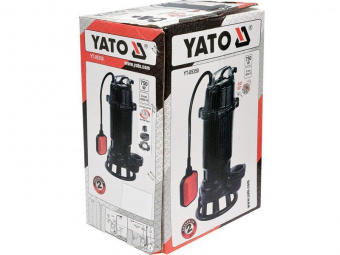 YATO Насос для брудної води мережевий чавунний YATO, з подрібнювачем, 750Вт, 16000 л/год, макс.висот