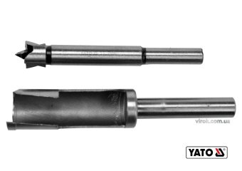 YATO Свердла по дереву: коронка і фреза YATO : Ø=15 мм, l=110/90 мм- коронка/фреза, 2 шт  | YT-33830