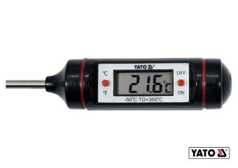 YATO Термометр електронний YATO з зондом- 130 мм, діапазон- -50ºС- +300ºС, живлення- 1.5 В (LR44)  |