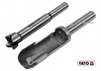 YATO Свердла по дереву: коронка і фреза YATO : Ø=15 мм, l=110/90 мм- коронка/фреза, 2 шт  | YT-33830