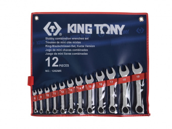 KING TONY Набор ключей комби 12шт. (8-19 мм) укороченных | 1282MR
