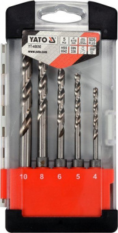 YATO Свердла по металу SDS+ YATO: Ø= 4.0- 10.0 мм, HSS 6542. набір. 5 шт  | YT-40050