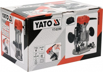 YATO Фрезер ручний по крайці ламінатів мережевий YATO: 710 Вт, цанга Ø= 6, 8мм, хід- 20мм, нахил- 45