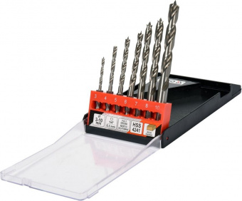 YATO Свердла по дереву спіральні YATO: Ø3, 4, 5, 6, 7, 8, 10 мм, хвостовик- HEX 1/4", HSS 4241, 7 шт