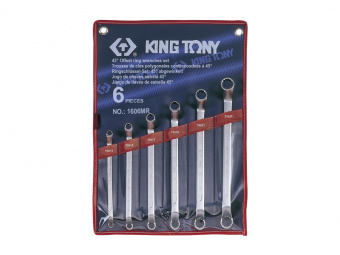 KING TONY Набор ключей накидных 6шт. (10-26мм) 45градусов | 1606MR