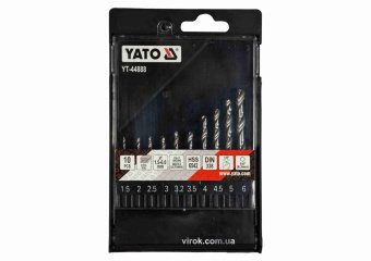 YATO Набір свердл по металу YATO: HSS6542, Ø=1.5-6мм,HEX-1/4",для нерж.,конструкт.сталі, 10 шт в фут