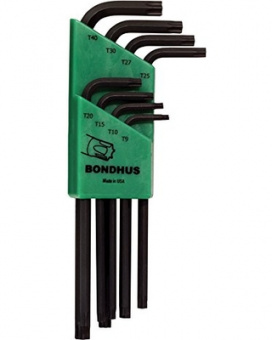 BONDHUS Набор ключей TORX 8 шт., Tx9 / Tx10 / Tx15 / Tx20 / Tx25 / Tx27 / Tx30 / Tx40.