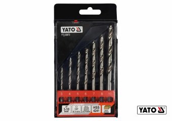 YATO Свердла по дереву спіральні YATO: Ø3, 4, 5, 6, 7, 8, 10 мм, хвостовик- HEX 1/4", HSS 4241, 7 шт