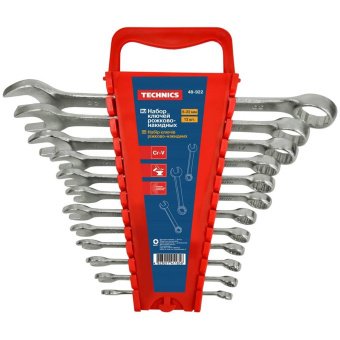 Набір ключів ріжково-накидних, Cr-V,12 шт. (6–22 мм) Technics | 48-922
