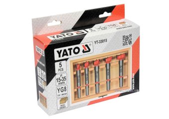 YATO Набір свердл-фрез по дереву YATO : Ø= 15-35 мм, зі шпинделями Ø= 8, 10 мм, у футлярі, 5 шт.  | 